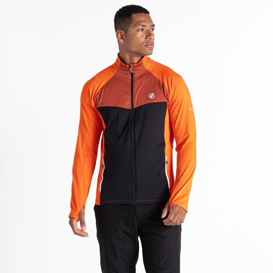 Men's Substratum Full Zip Core Stretch Midlayer Puffins Orange Black 