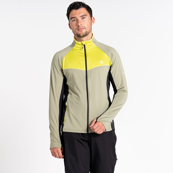 Men's Substratum Full Zip Core Stretch Midlayer Black Green Algae
