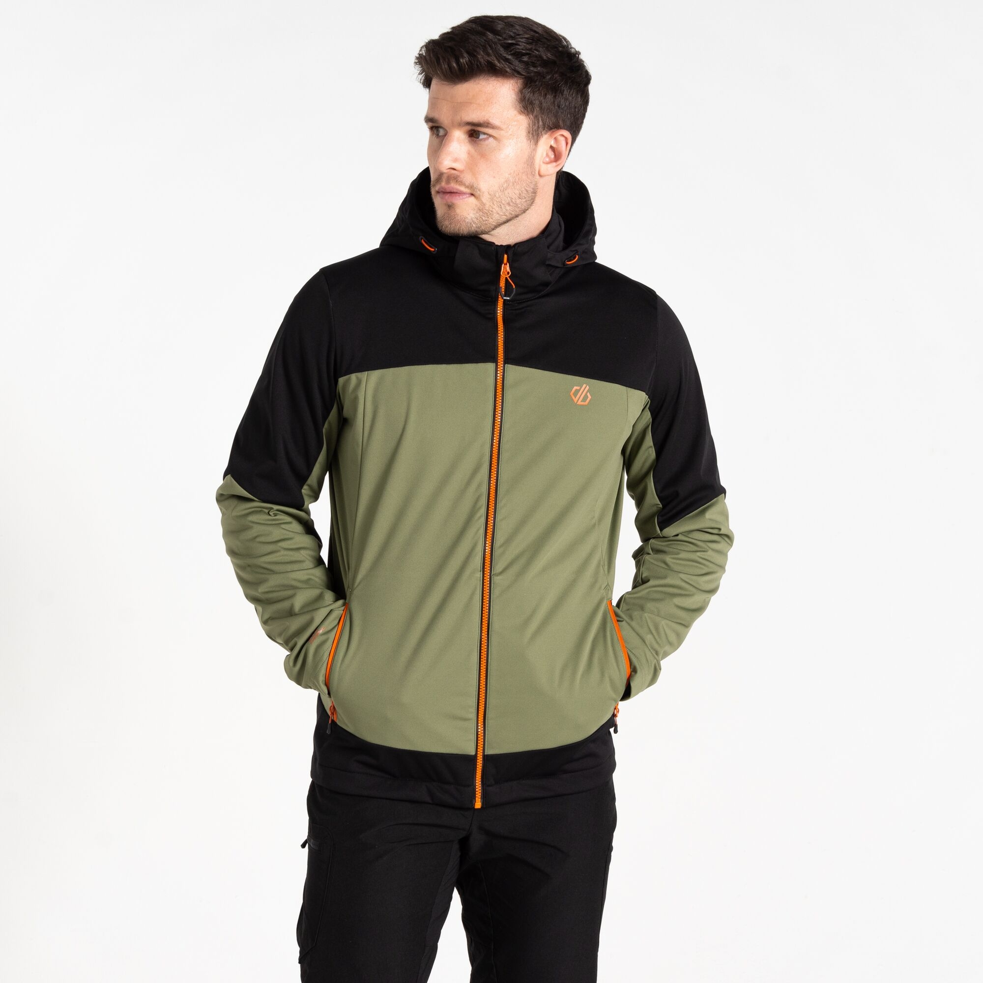 Dare 2b Men's Lightweight Mountaineer Softshell Jacket Olivine Green Black, Size: M