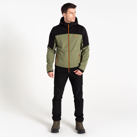 Men's Mountaineer Softshell Jacket Olivine Green Black