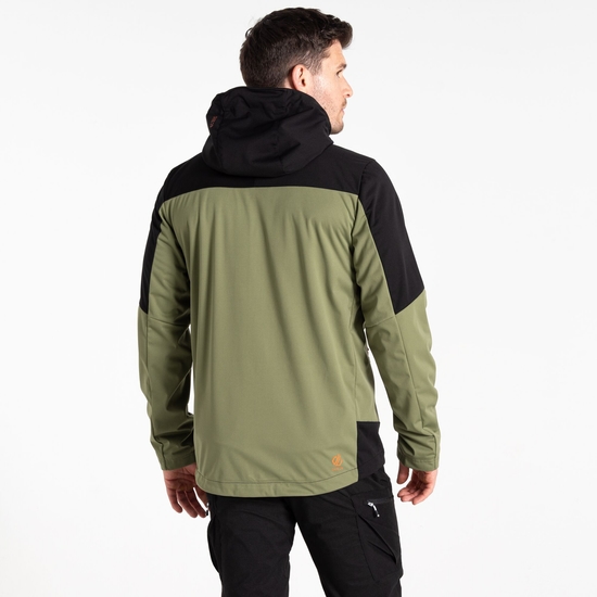 Men's Mountaineer Softshell Jacket Olivine Green Black