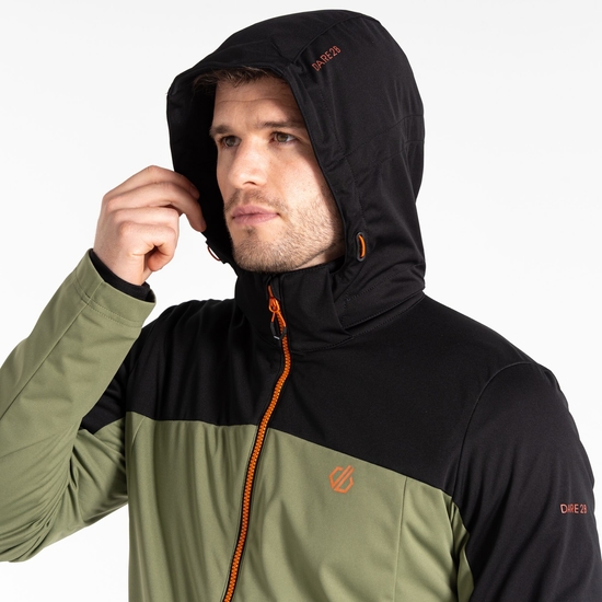 Men's Mountaineer Softshell Jacket Olivine Green Black