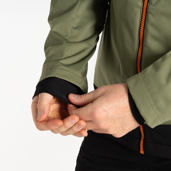 Men's Mountaineer Softshell Jacket Olivine Green Black