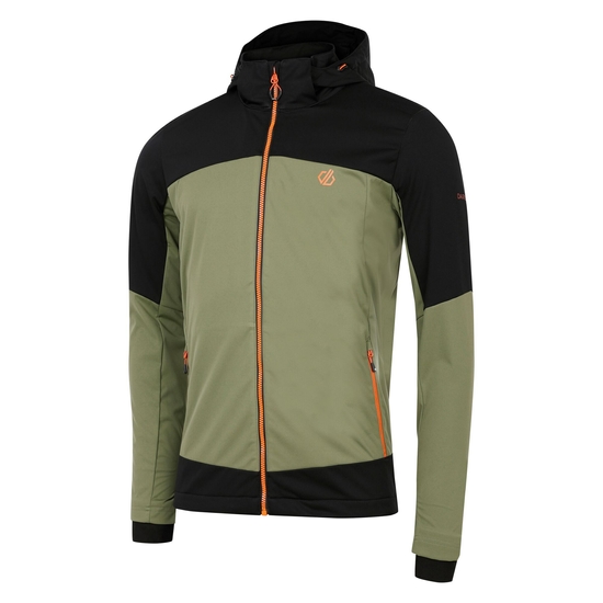 Men's Mountaineer Softshell Jacket Olivine Green Black