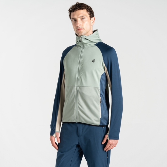 Men's Assimlilate II Core Stretch Midlayer Green Moonlight Denim