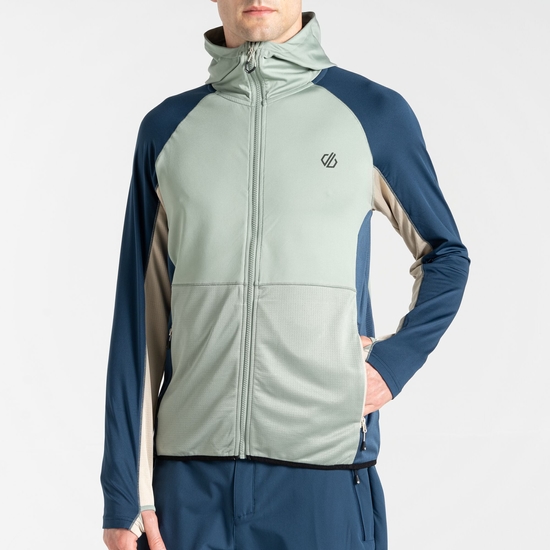 Men's Assimlilate II Core Stretch Midlayer Green Moonlight Denim