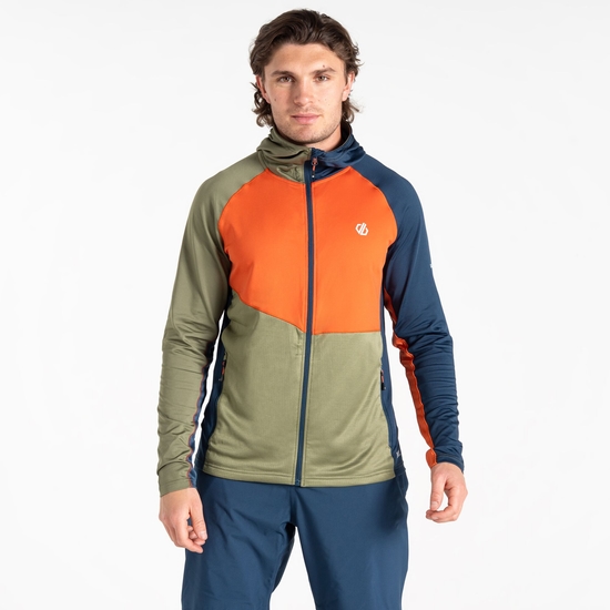 Herren Assimilate II Core-Stretch-Midlayer Dunkelblau & Orange