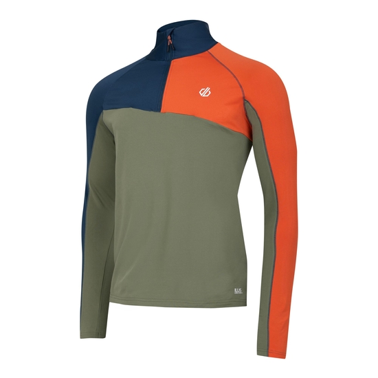Herren Dignify III Core-Stretch-Midlayer Dunkelblau & Grün