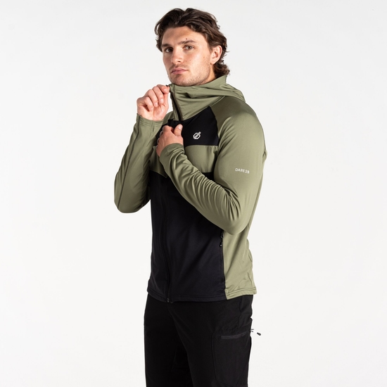 Herren Touring II Core-Stretch-Midlayer Olivgrün & Schwarz