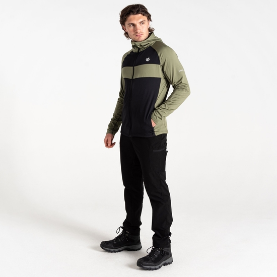 Herren Touring II Core-Stretch-Midlayer Olivgrün & Schwarz
