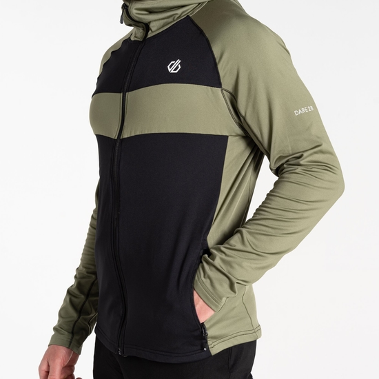 Herren Touring II Core-Stretch-Midlayer Olivgrün & Schwarz