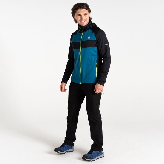 Herren Touring II Core-Stretch-Midlayer Stahlblau & Schwarz