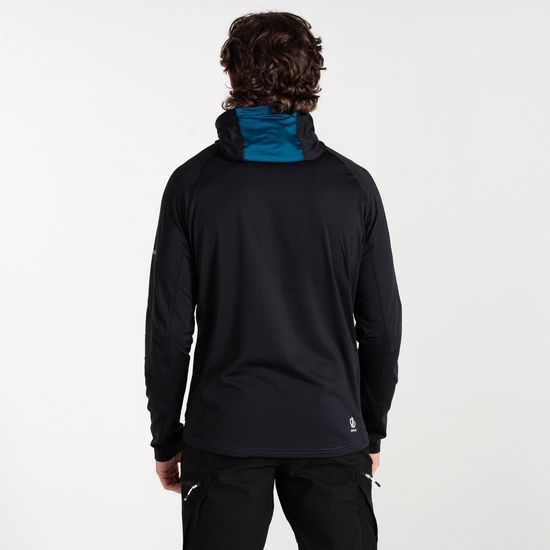 Herren Touring II Core-Stretch-Midlayer Stahlblau & Schwarz