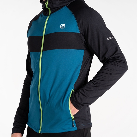 Herren Touring II Core-Stretch-Midlayer Stahlblau & Schwarz
