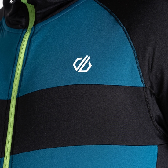 Herren Touring II Core-Stretch-Midlayer Stahlblau & Schwarz