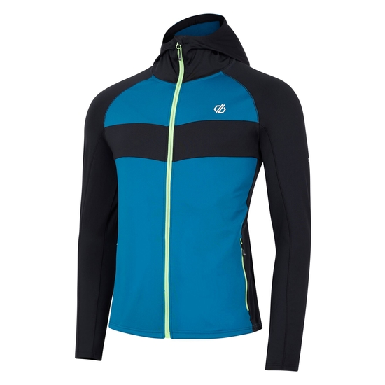 Herren Touring II Core-Stretch-Midlayer Stahlblau & Schwarz
