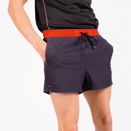 Men's Cascade Lightweight Shorts Ebony Grey Trail Blaze Red