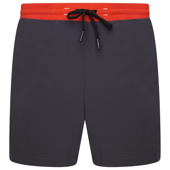 Men's Cascade Lightweight Shorts Ebony Grey Trail Blaze Red