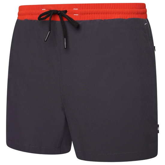 Men's Cascade Lightweight Shorts Ebony Grey Trail Blaze Red