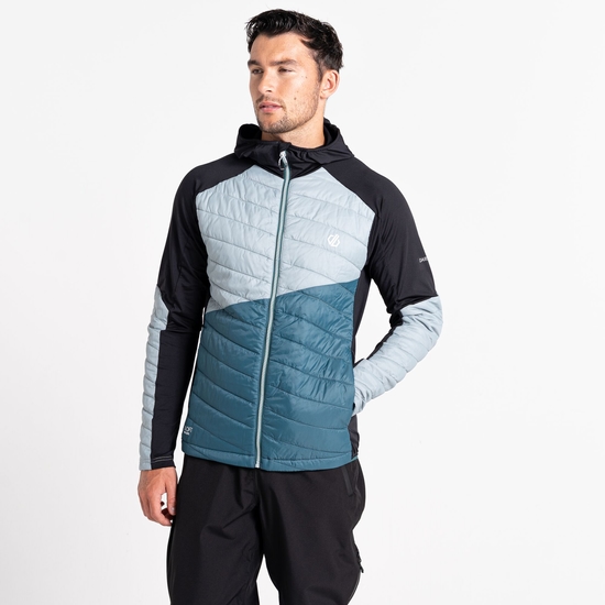 Veste hybride rembourrée en laine Homme Gendarme Gris