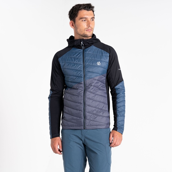 Veste hybride rembourrée en laine Homme Gendarme Gris