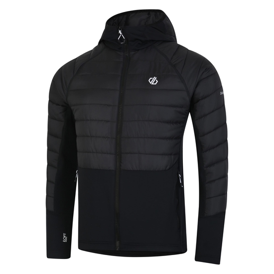 Herren Descending Hybridjacke Schwarz