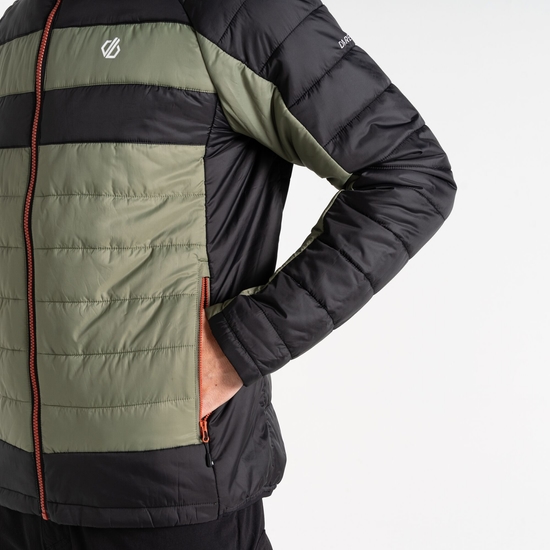 Men's Touring II Baffled Jacket Black Olivine Green