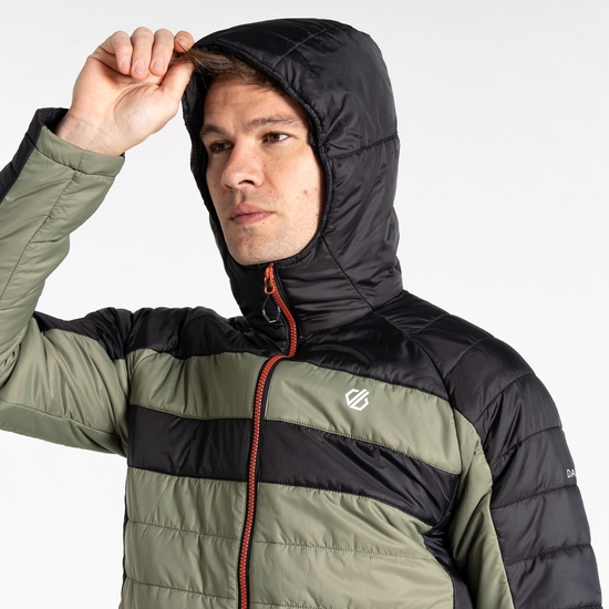 Men's Touring II Baffled Jacket Black Olivine Green