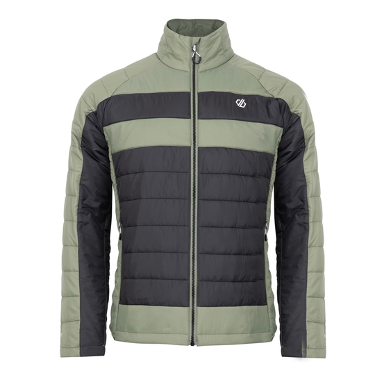 Men's Descending II Baffled Jacket Noir Et Vert Olive