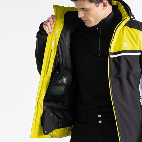 Men's Amplitude Ski Jacket Neon Spring Black
