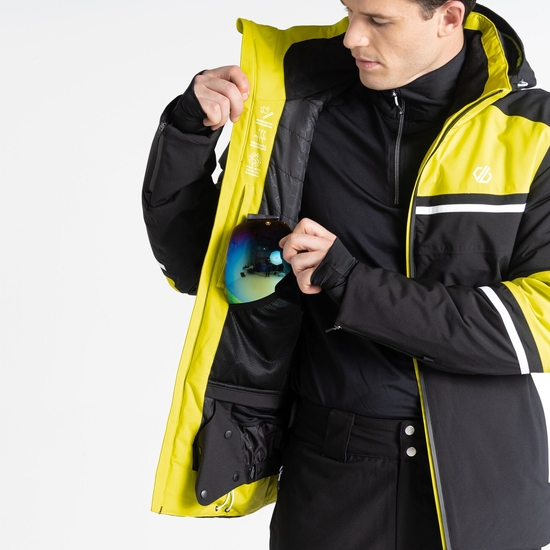 Men's Amplitude Ski Jacket Neon Spring Black