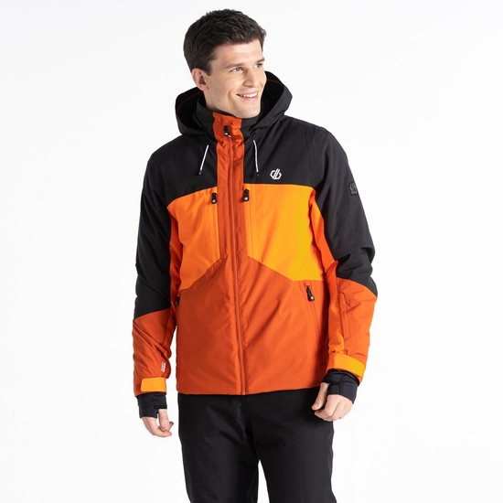 Men's Slopeside Ski Jacket Puffins Orange Black 