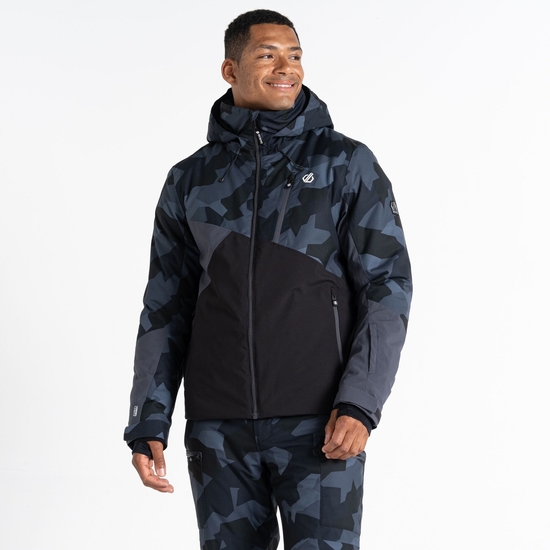 Men's Baseplate Ski Jacket Grey Black Geo 