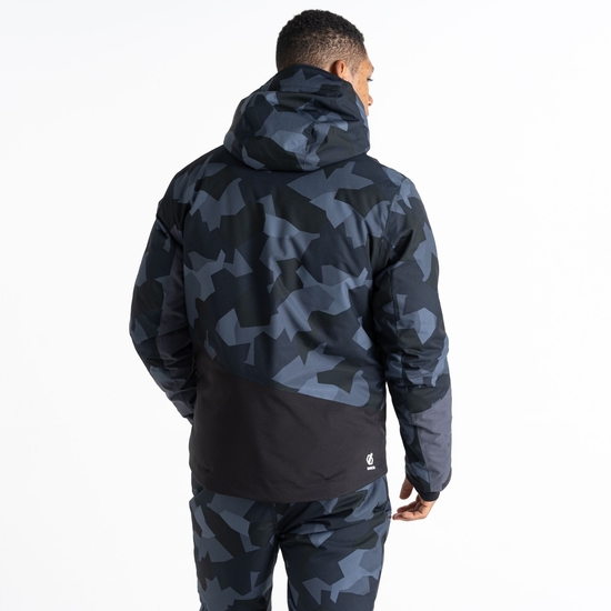Men's Baseplate Ski Jacket Grey Black Geo 