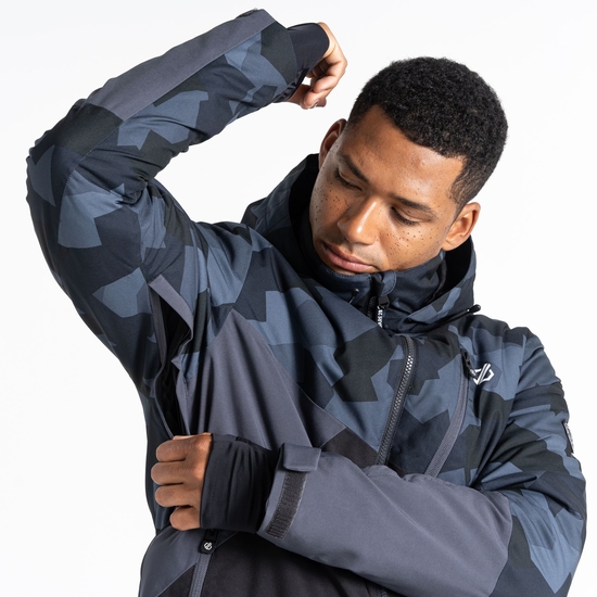 Men's Baseplate Ski Jacket Grey Black Geo 
