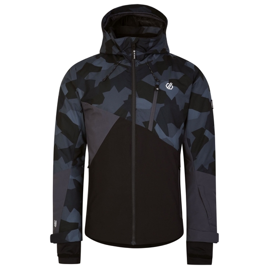 Men's Baseplate Ski Jacket Grey Black Geo 