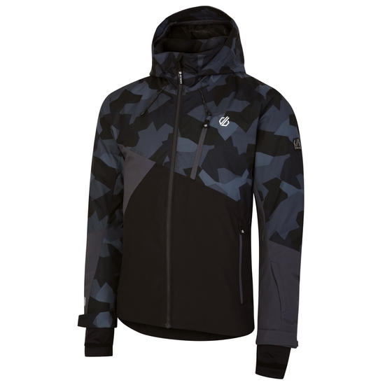 Men's Baseplate Ski Jacket Grey Black Geo 