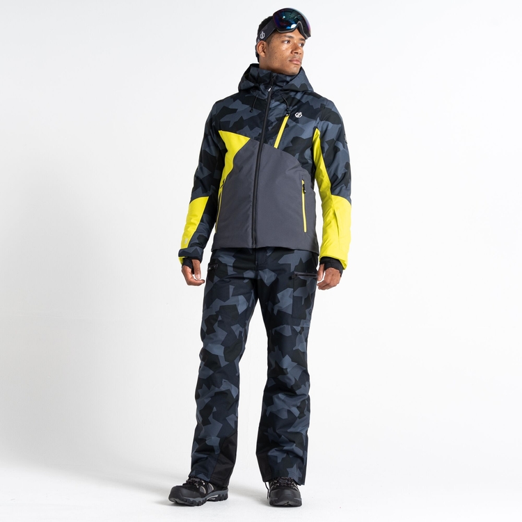 Black and yellow ski jacket discount