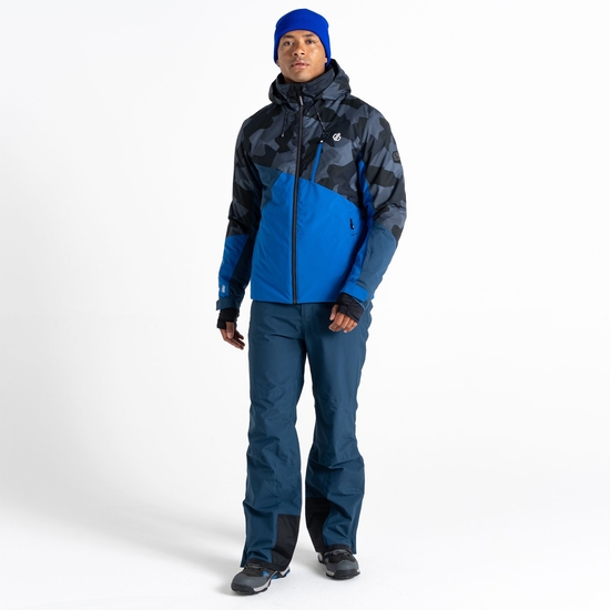 Men's Baseplate Ski Jacket - Blue Black Geo | Dare2B UK