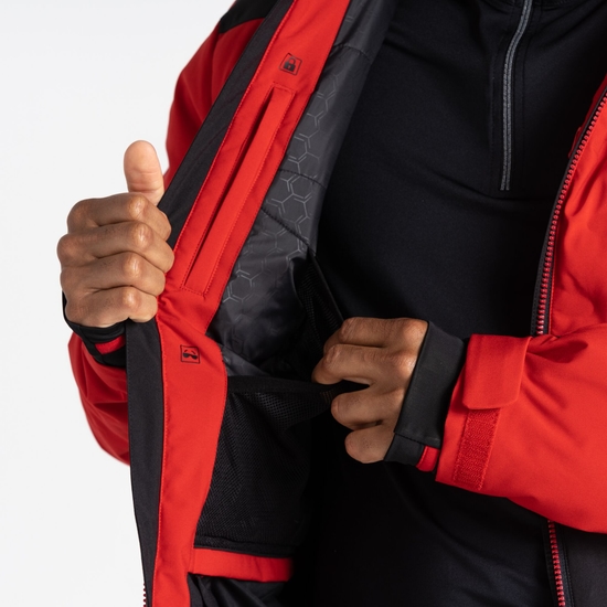 Men's Aerials Ski Jacket Danger Red Black