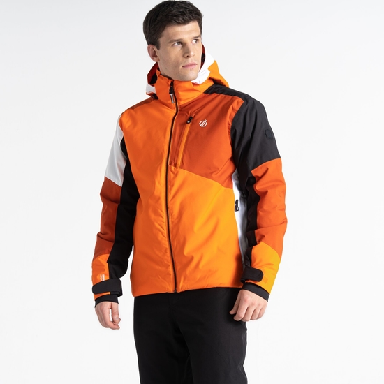 Men's Halfpipe Ski Jacket Puffins Orange Black 