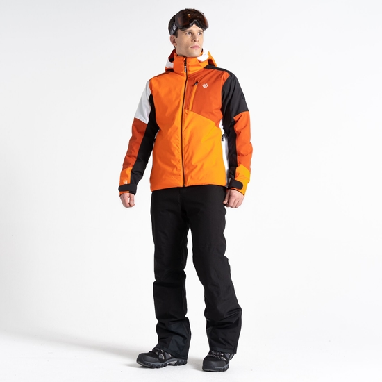 Men's Halfpipe Ski Jacket Puffins Orange Black 