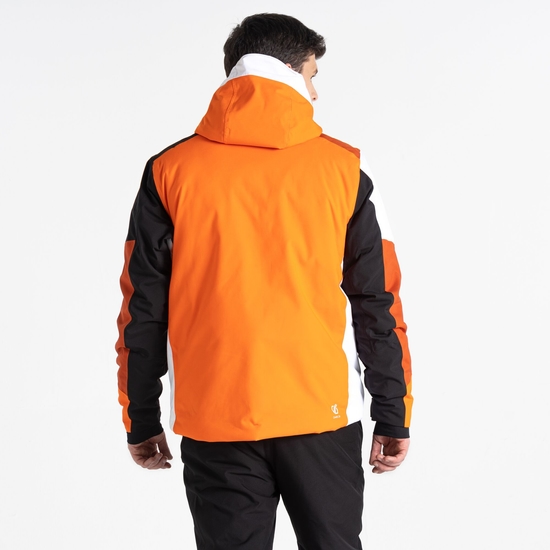 Men's Halfpipe Ski Jacket Puffins Orange Black 