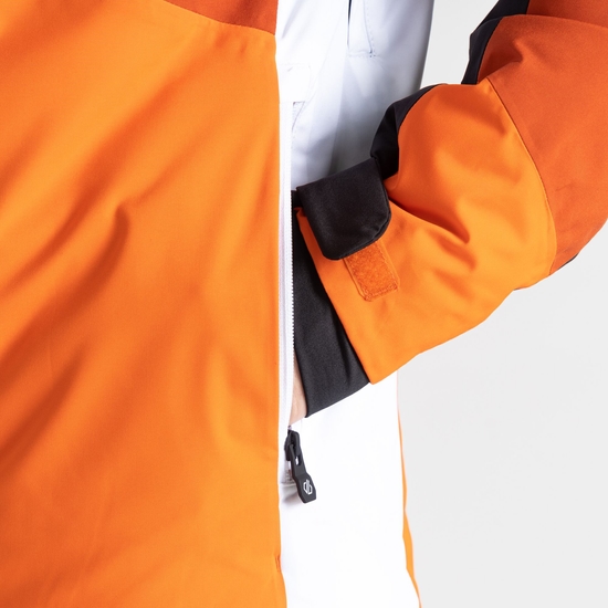 Men's Halfpipe Ski Jacket Puffins Orange Black 