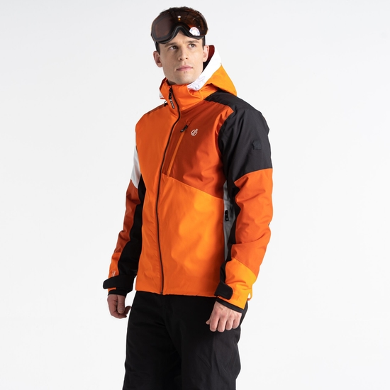 Men's Halfpipe Ski Jacket Puffins Orange Black 
