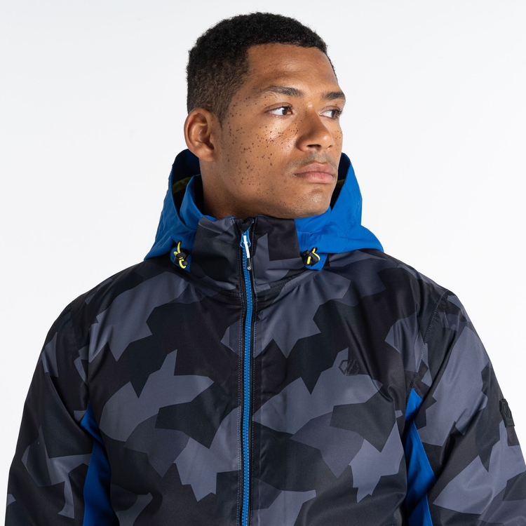 Men s Precision Ski Jacket Blue Black Geo Dare2B ROW