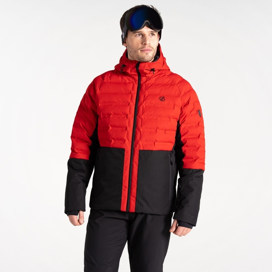 Herren Ollie II Skijacke Feuerrot & Schwarz