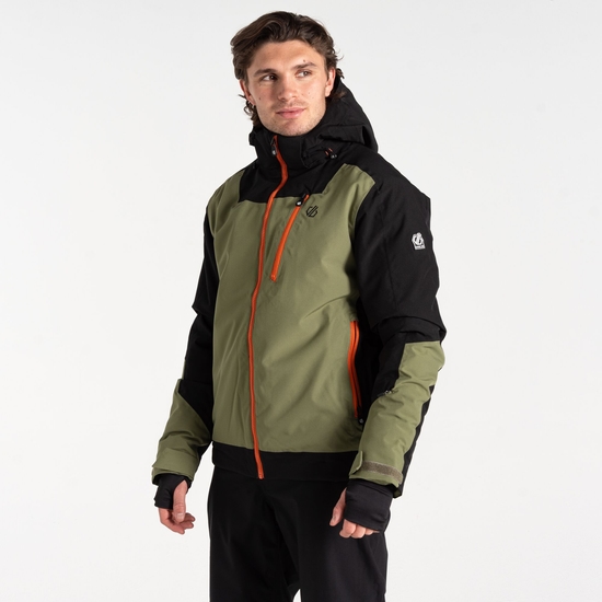 Men's Halfpipe II Ski Jacket Black Olivine Green