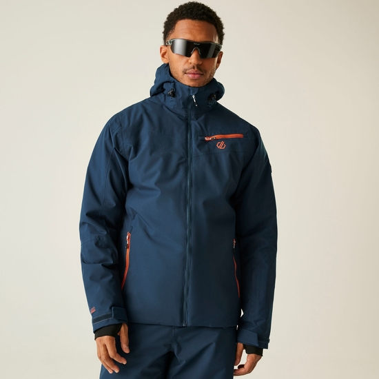 Men's Eagle II Ski Jacket Moonlight Denim Orange