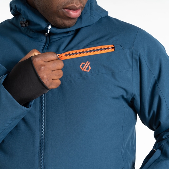 Men's Eagle II Ski Jacket Moonlight Denim Orange